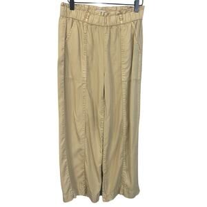 Joie High Waisted 100% Lyocell Cream Cropped Wide Leg Pants Lightweight Sz S